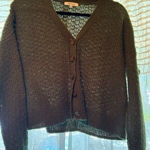 Madewell dark green knit cardigan